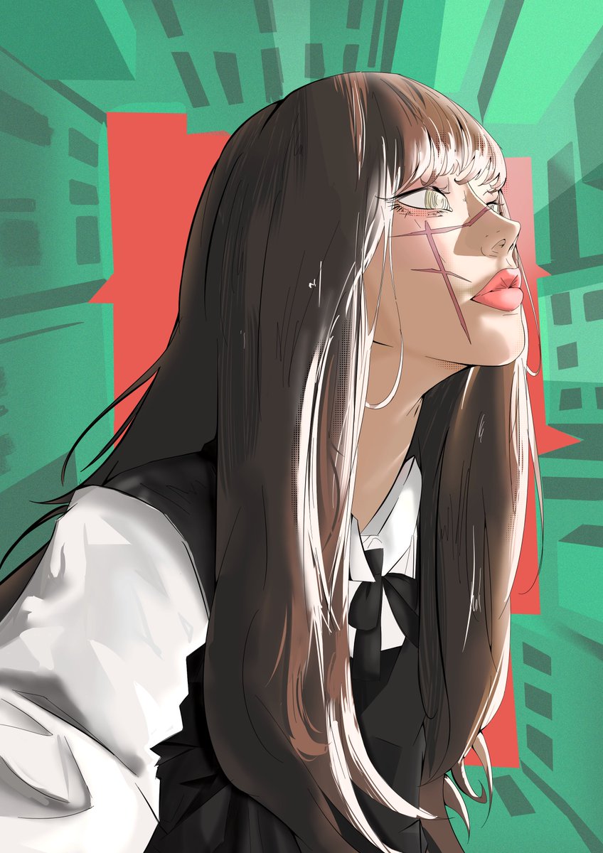 cinnamaldehyd's tweet photo. photo study turned chainsawman-cover-inspired fan art 👀

#chainsawman #illustration #digitalart https://t.co/bh4IhmolEv