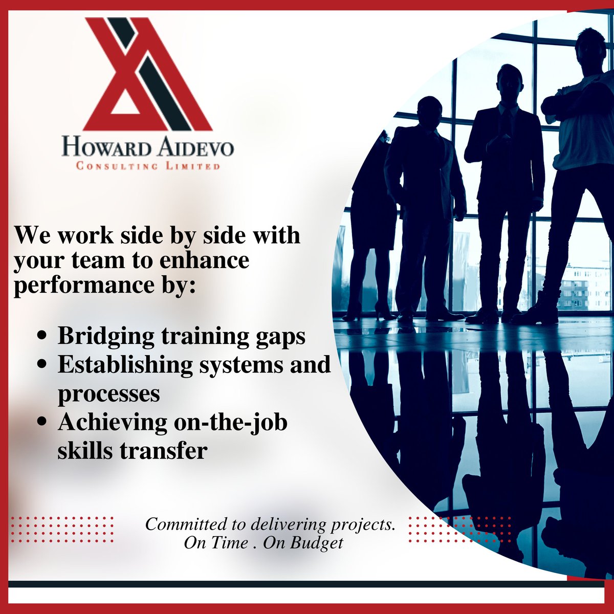 Our bespoke solutions for organizations enable them to bridge their training gaps, establish systems and processes to enhance performance, and achieve on-the-job skills transfer when our experts work side by side with your #project teams.
#projectmanagement