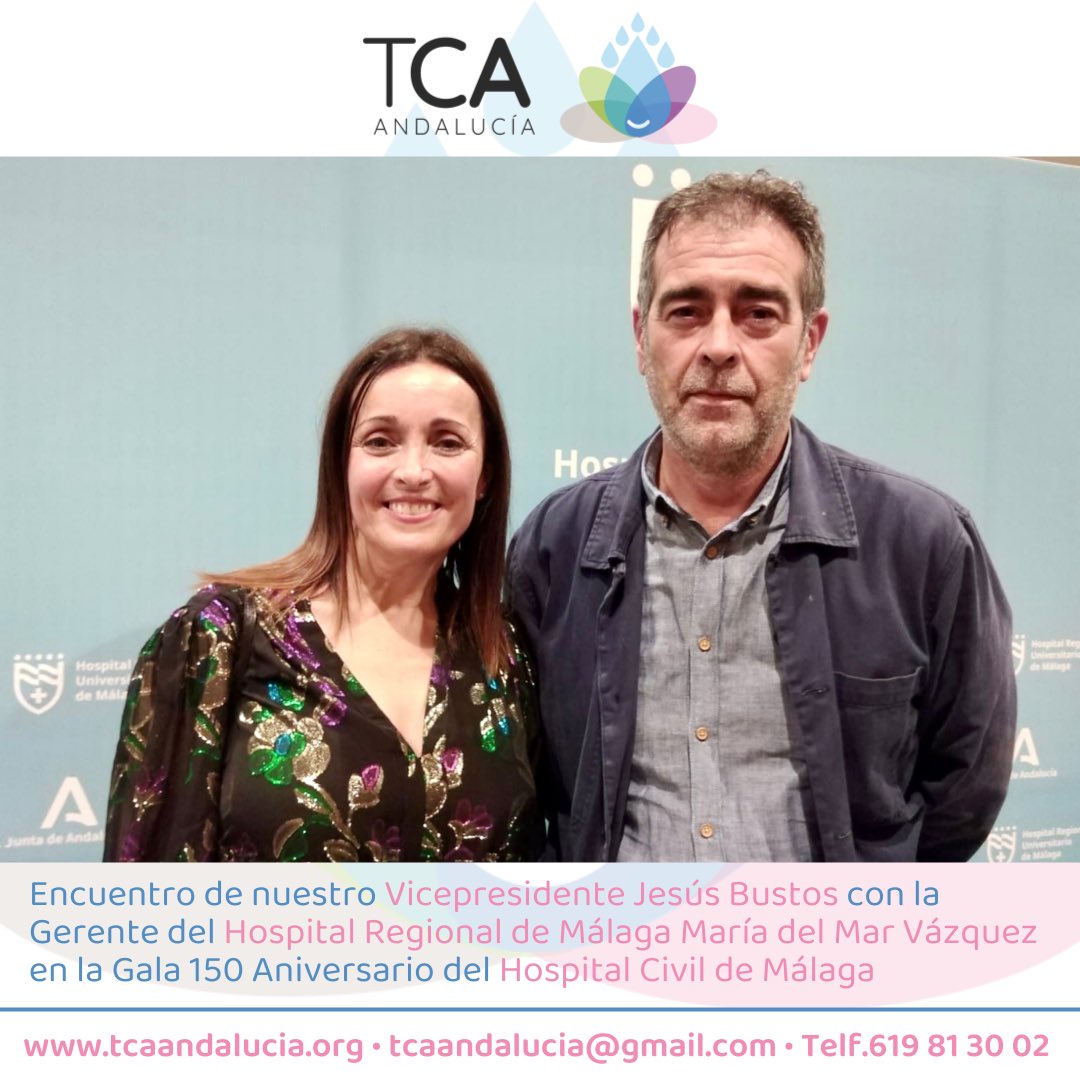 TCAandalucia's tweet photo. 𝗧𝗖𝗔 𝗔𝗻𝗱𝗮𝗹𝘂𝗰𝗶́𝗮 en la Gala del 𝗛𝗼𝘀𝗽𝗶𝘁𝗮𝗹 𝗖𝗶𝘃𝗶𝗹 𝗱𝗲 𝗠𝗮́𝗹𝗮𝗴𝗮 @HRegionalMalaga #150HCivil. Nuestro Vicepresidente agradeció la implicación de @saludand @JuanMa_Moreno @LinaGarcia_AND y
por supuesto 𝗠𝗮𝗿𝗶́𝗮 𝗱𝗲𝗹 𝗠𝗮𝗿 𝗩𝗮́𝘇𝗾𝘂𝗲𝘇.
#VidaTCA https://t.co/4IV4gG8kym