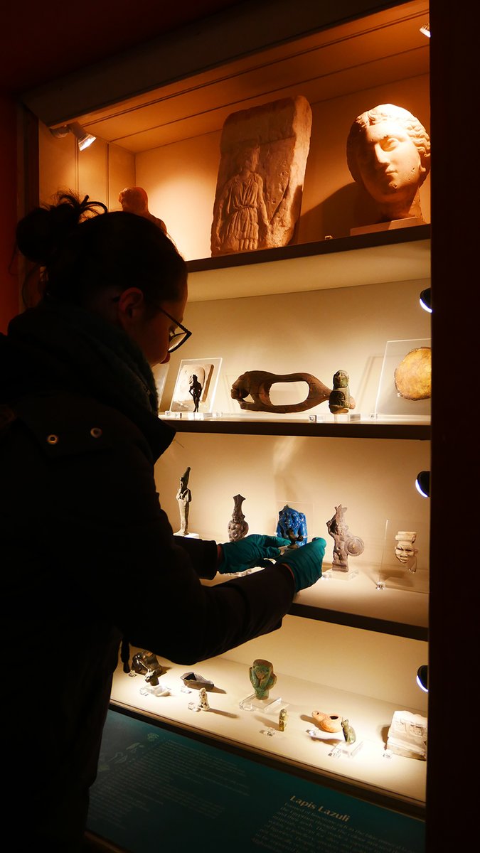 heritageCMAS's tweet photo. We had a wonderful week @NTKingstonLacy surveying their spectacular collection of Egyptian artefacts. Christmas music, lights and beautiful objects- what more could a Conservator want! Thanks to the team for a warm welcome #objectsconservation #conservationinaction #archaeology https://t.co/XSthjutS8j