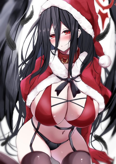 ハスミさんにもサンタ衣装着せてみた。
 #ブルアカ 