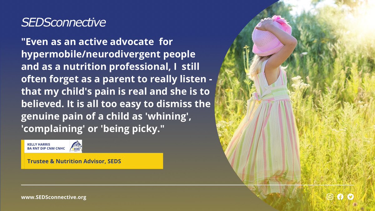 SEDSConnective's tweet photo. It’s very easy to forget that the pain experienced by a child is real + to be believed. A child experiencing pain due to symptomatic hypermobility or physical health issues in #neurodivergence is just as likely to look strong + healthy as they are to look unwell/ill.#EDS #HSD https://t.co/fYfT7TIoK3