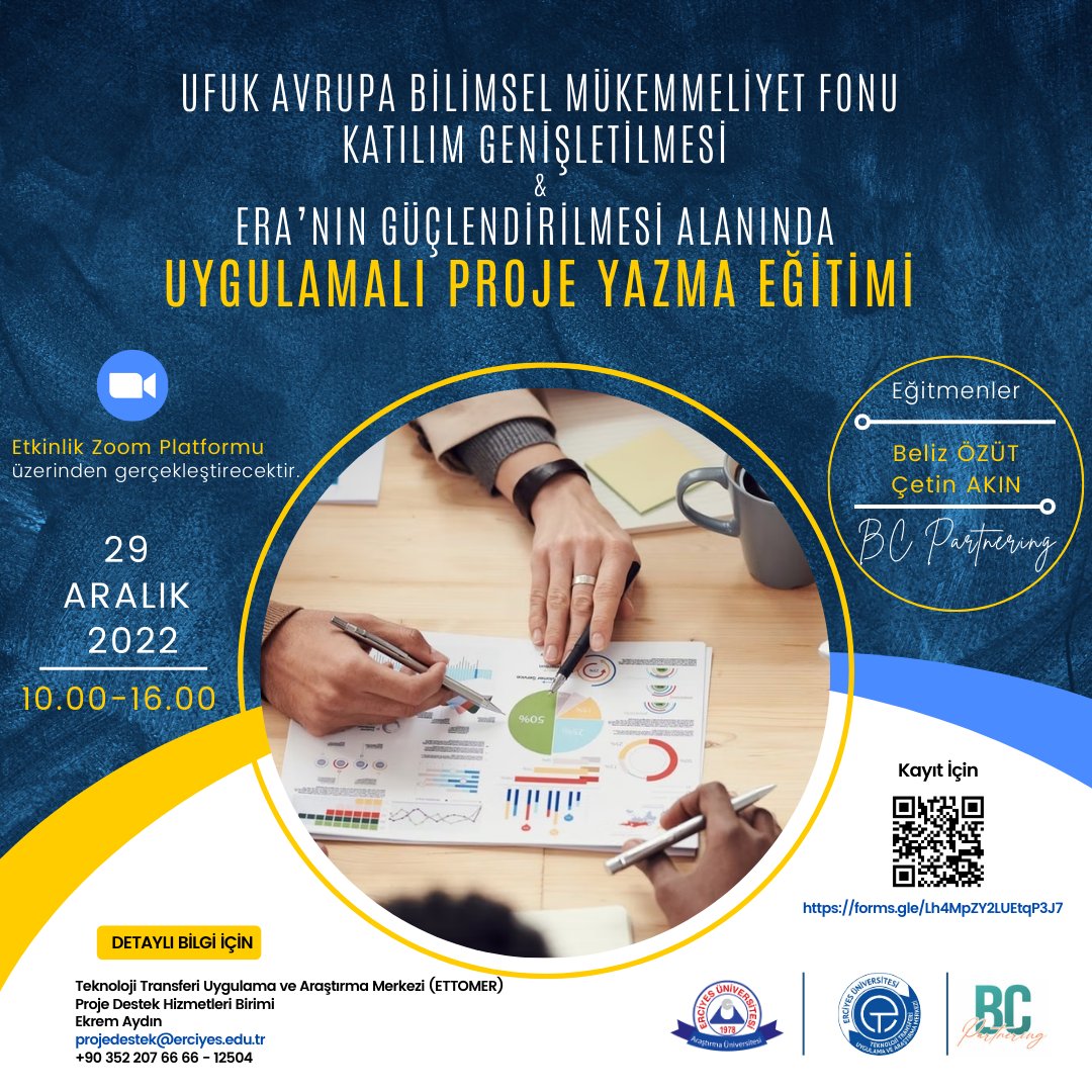 Değerli Araştırmacılar;
ETTOMER tarafından, çevrimiçi düzenlenecek olan “Ufuk Avrupa Bilimsel Mükemmeliyet Fonu Katılım Genişletilmesi ve ERA’nın Güçlendirilmesi Alanında Uygulamalı Proje Yazma Eğitimi” etkinliğine davetlisiniz.
Kayıt Linki : forms.gle/awHDpXUcfKoG7M…