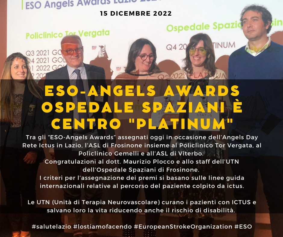 AslFrosinone's tweet photo. Un grande traguardo e il riconoscimento di impegno ed eccellenza per tutta la #aslfrosinone.
@SaluteLazio #SaluteLazio
@RegioneLazio #regionelazio
#AngelsDay #ReteIctusLazio
#Ictus https://t.co/zz9X2NsiMB