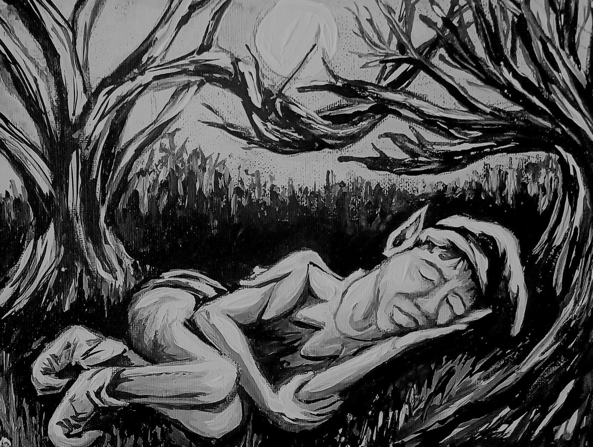OpenBoo02828388's tweet photo. There was a beauty in the snow and stillness, but with this came melancholy, darkness. Bonbu’s ears began to droop down, a symptom of sadness in all woodland elves. He watched the snow drift delicately onto the stream.
https://t.co/M5Pdp8iRJ7
#FictionShareFriday 
#FairyTaleFlash https://t.co/FJJAHpKBa6