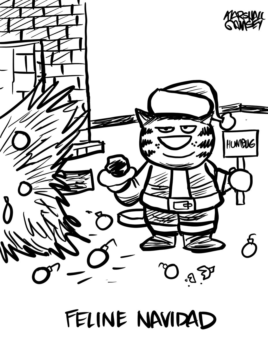 MarshallRamsey's tweet photo. Today's Free Coloring Sheet: Feline Navidad #coloringWithBanjoAndPip #Coloring #ColoringSheet #Forkids #BTPosse #SamTheCat #MerryChirstmas https://t.co/bl3OmazWAJ