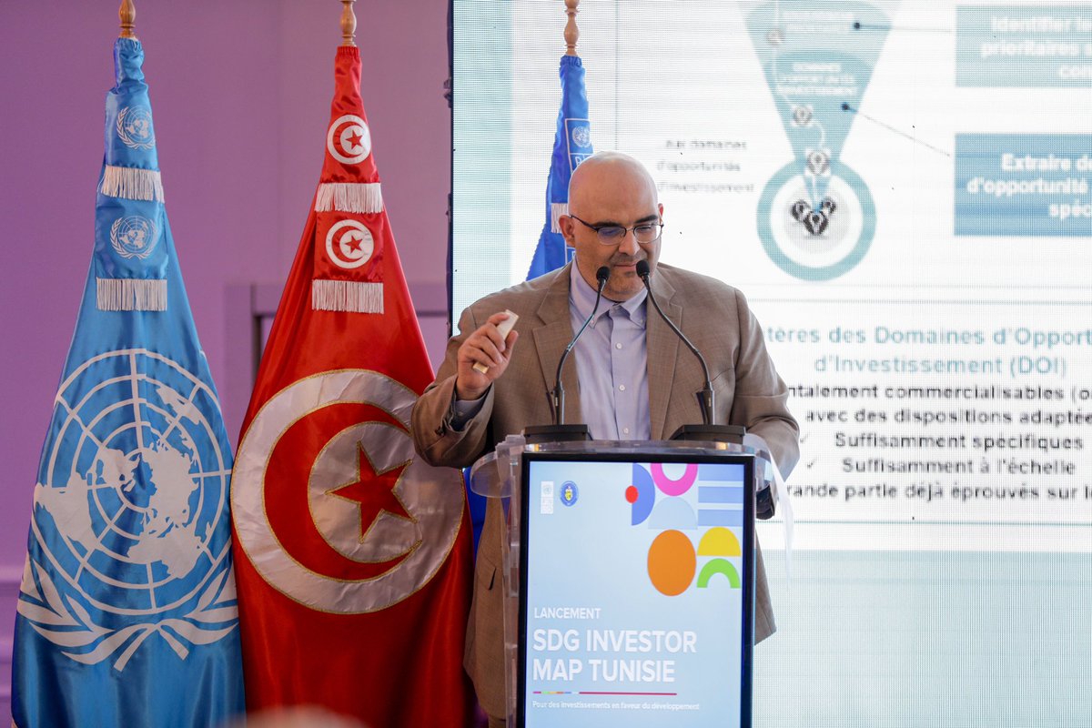 IICPSD's tweet photo. 🚀This week marked launch of #TunisiaSDGInvestorMap to strengthen SDG financing landscape in 🇹🇳.Map🔎on 8priority sectors;#Infrastructure #FoodBeverage #Transportation #HealthCare #RenewableAlternativeEnergy #TechnologyCommunication #Financials #Education
https://t.co/3IZASHRnIm https://t.co/kQGw1LDl6V