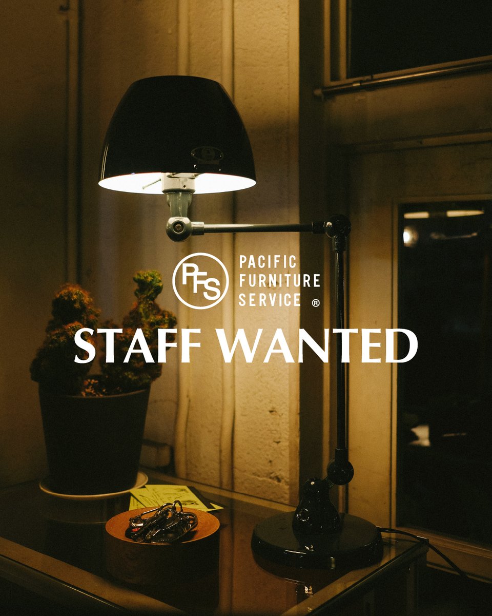■STAFF WANTED■
以下ポジションで採用募集を行います

◆輸出入関連業務／海外顧客担当
◆WEB／ECサイト運営担当
◆店舗スタッフ（P.F.S. PARTS CENTER または PACIFIC FURNITURE SERVICE 本店）

住空間から新しい価値観を提案したい方をお待ちしています
pfservice.co.jp/recruit/

#pfs
