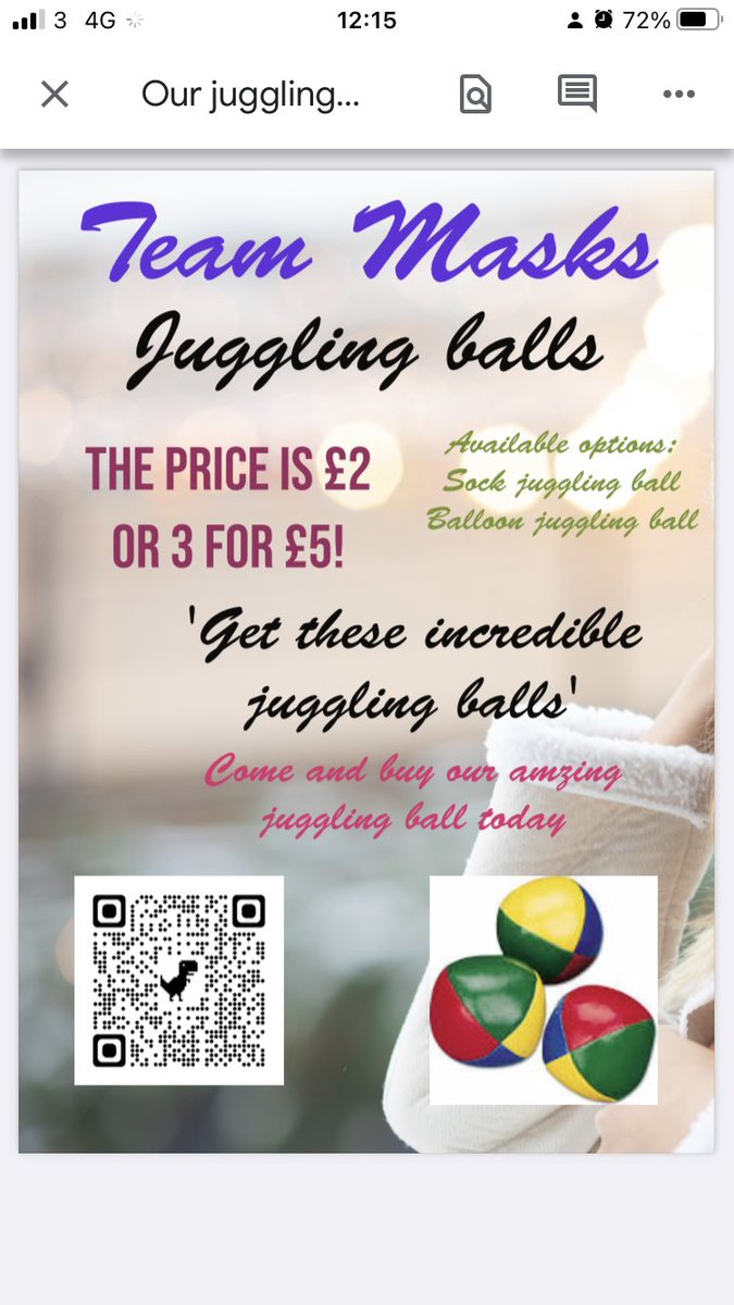 MrsKarims's tweet photo. Roll up, roll up, at 2pm today to buy these fab Poi and Juggling Balls! Practise your circus skills with these handmade beauties for only £3 each!! Perfect as Christmas stocking fillers to keep your family e entertained for hours!! 🤡🤹🏼‍♀️🎄🤶🏼 https://t.co/djMWuuzzBR
