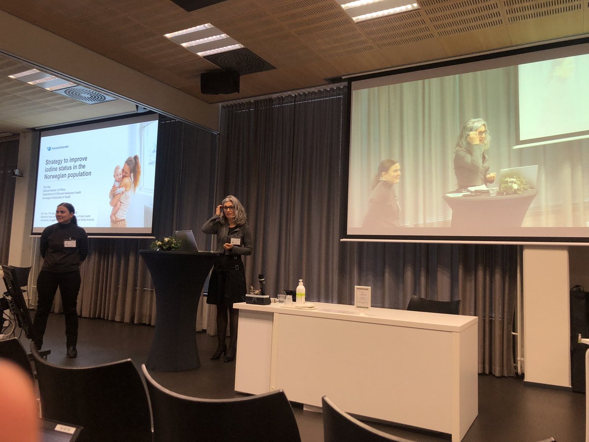 The 5th Nordic Iodine Seminar, Helsinki.

Strategies for improving iodine status in Norway, including a National monitoring program was presented by <a href="/GryHay/">Gry Hay</a> from the Norwegian Directorate of Health and @marianneabel from the Norwegian Institute of Public Health.