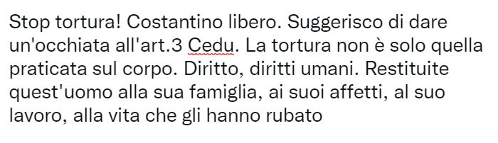mbolognetti's tweet photo. Andrea Costantino è in sciopero della fame. Riportiamolo a casa. 

https://t.co/jN47huqIUO https://t.co/bWj4TC58Fw