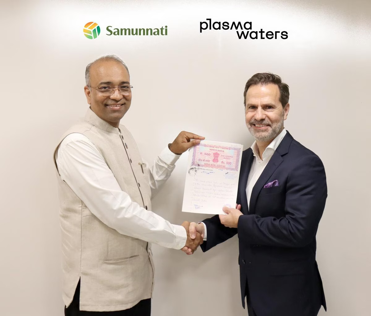 Samunnati signed an MoU with Plasma Waters to bring the latest water technology to India on December 14, 2022.