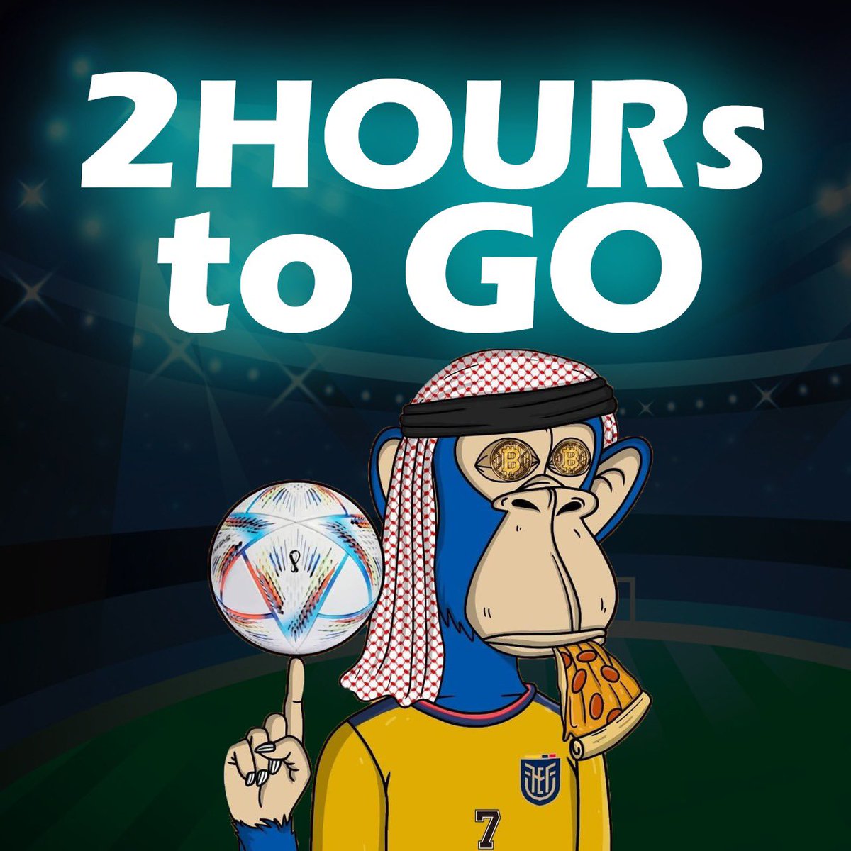 FootballApeFC's tweet photo. Football Ape Club ~ 2 hours to go for Public Mint✨

Mint Date : 16’Dec’2022 14:30 UTC

Mint Price : 0.04 $ETH

Tasks:

1️⃣ Follow @footballapefc 
2️⃣ Like, RT 📌, Tag frens
3️⃣ Join Discord : https://t.co/bhZrAsBZrW 🔥

#FAFC #FIFA #NFTs #Nft #BAYC #MAYC #MoroccoVsFrance #FifaNFT https://t.co/vyDIhYOCaf