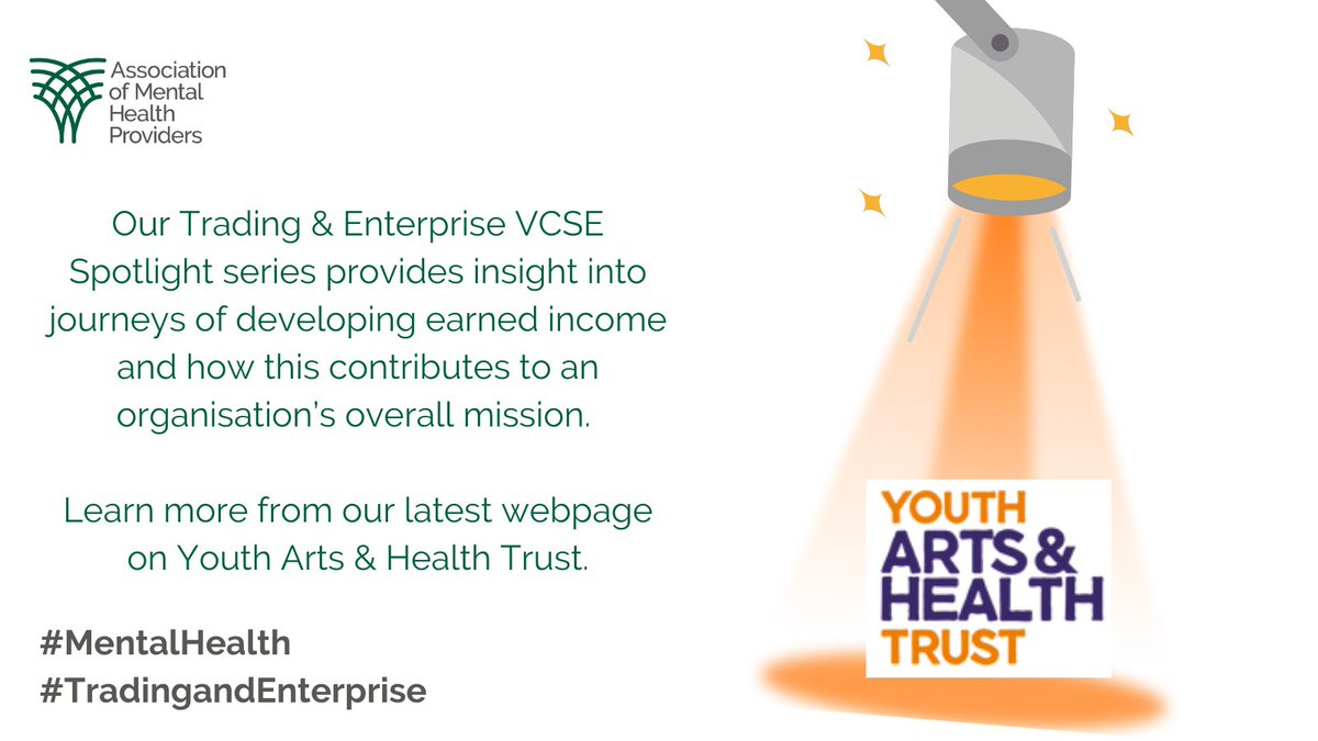 Our latest <a href="/MentalHealthEDP/">MentalHealthEDP</a> #VCSE spotlight web page is about <a href="/YouthArtsHealth/">Youth Arts & Health Trust</a> - a registered charity based in Exeter, Devon, that provides arts therapies for children and young people. Learn about their #TradingandEnterprise journey here: tinyurl.com/386r3s4a