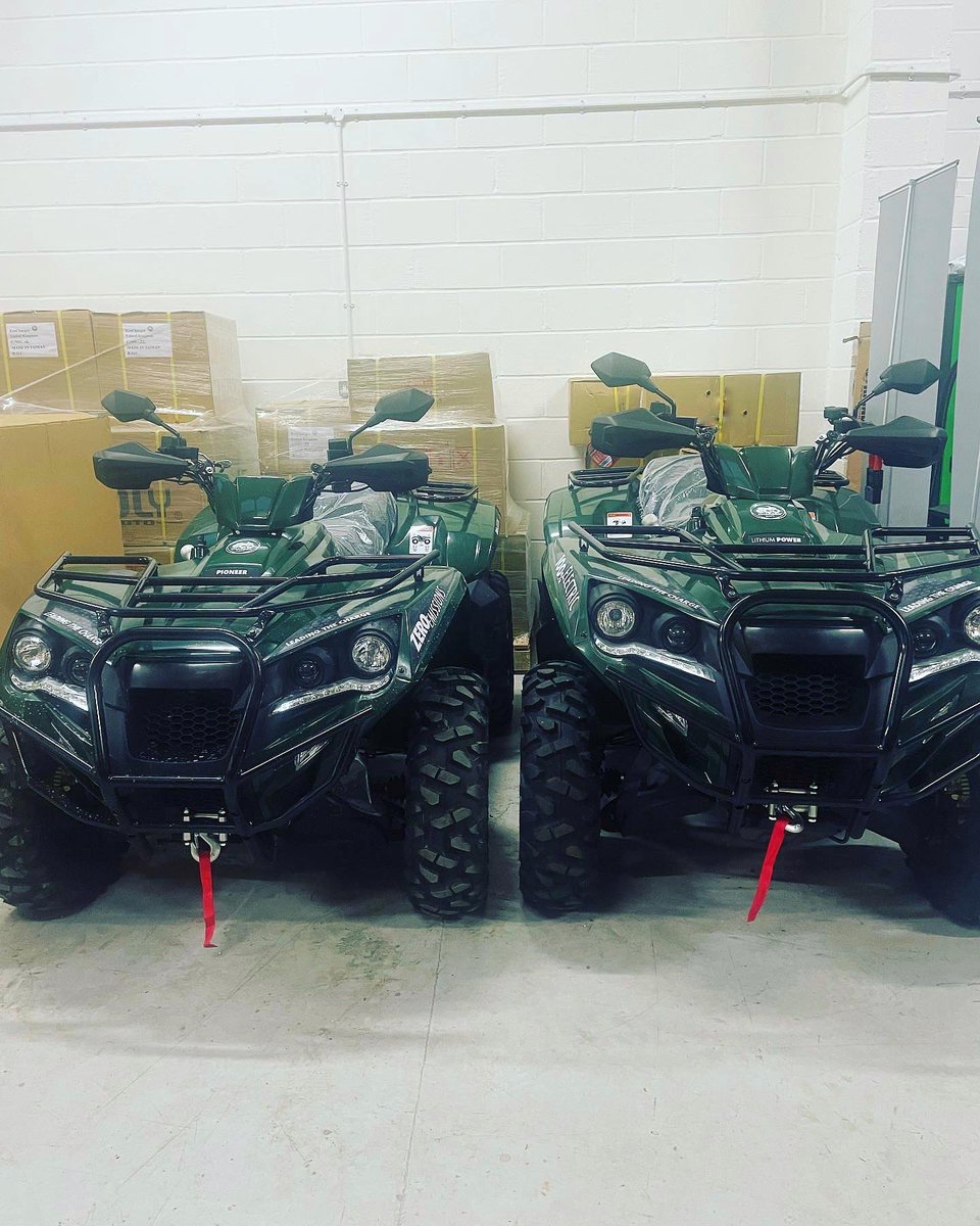 EcoQuads's tweet photo. Check one. Check two✌️Our 4WD lead acid Pioneer &amp; 4WD Lithium Power being checked and tested today ahead of their transatlantic travels to USA 🇺🇸 #leadingthecharge #comingtoamerica #testdrive #greenmachines #twinning #electricATV #zeroemissions #madeinbritain #availableworldwide https://t.co/uFydgyYtNR