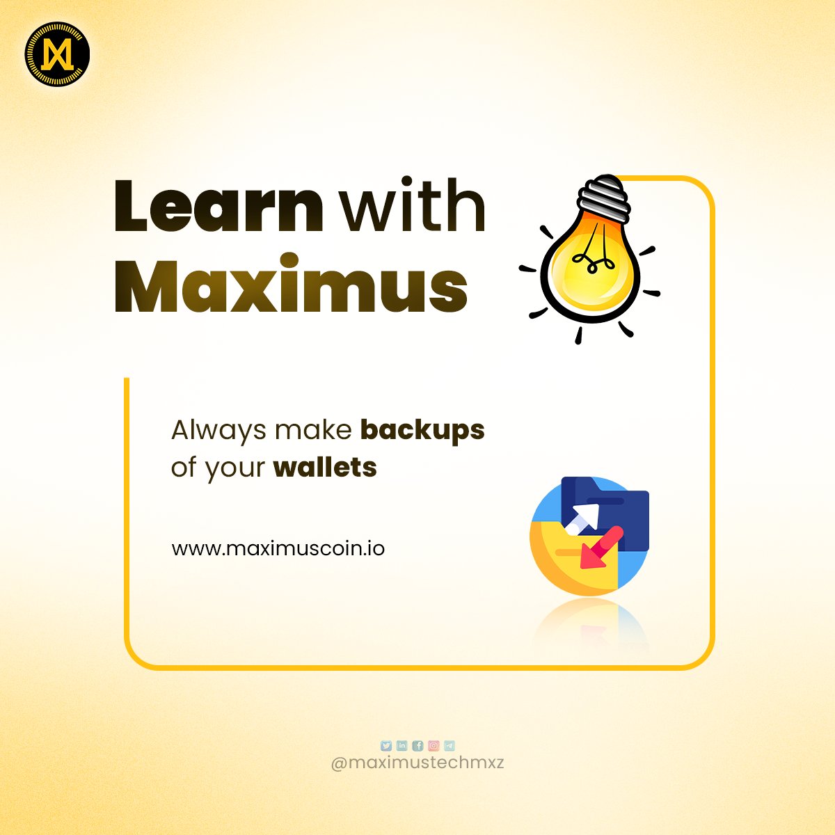 maximustechmxz's tweet photo. A backup of your wallet can protect you against computer failures and many human mistakes.
#cryptolearning
#bitcoin #cryptocurrency #cryptonews #cryptotrading #cryptoinvestor #crypto #cryptotrader #cryptocurrencies #learncrypto #learncryptocurrency #blockchain #maximustech #MXZ https://t.co/1CJNLhH3ge