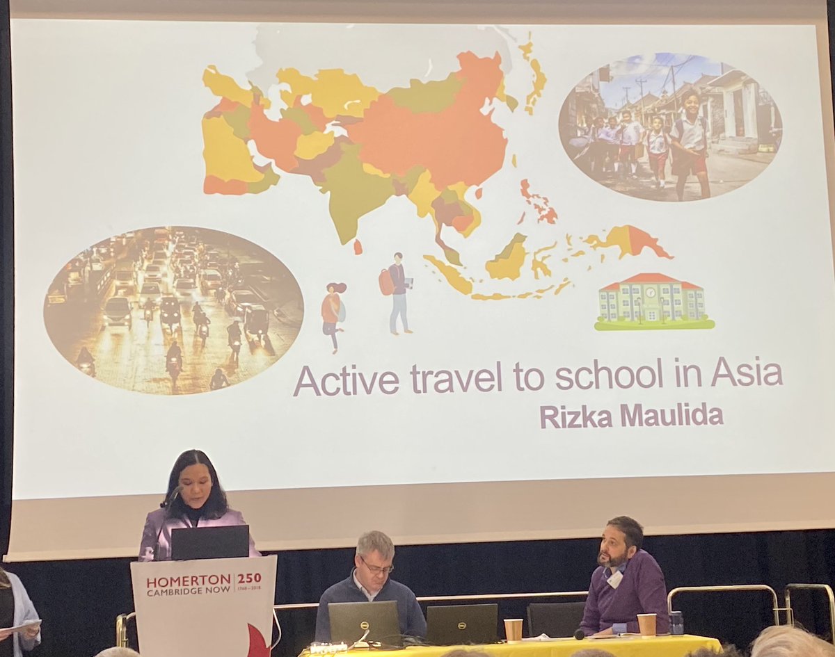 We are <a href="/HomertonCollege/">Homerton College</a> for <a href="/MRC_Epid/">MRC Epidemiology Unit</a> research day! Thinking of heath impacts of active travel <a href="/rizkamaulida13/">Rizka Maulida 🍉🩷💚💙</a> reminds us that 50% of adolescents in Asia walk or cycle to school everyday #physicalactivity #health #lmics #urbanhealth #activetravel