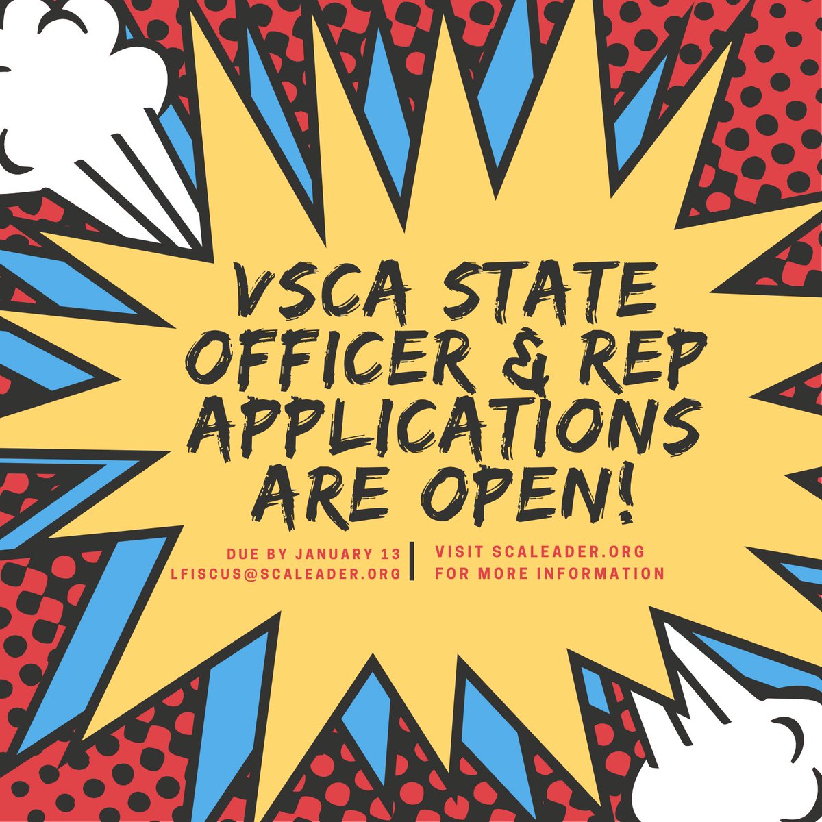 Interested in leading the State association next year? Run for state office! VSCA is accepting applications to run for Prez, VP, and Secretary plus Region Rep positions. Deadline to apply is 1/13/23