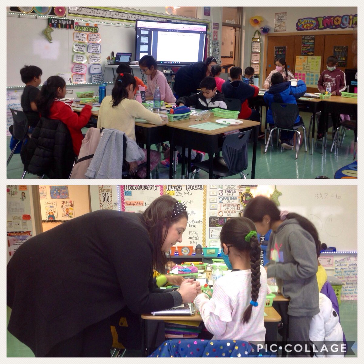School29Eagles's tweet photo. 3SL explores ✖️/➗fact families with M&M's 🍫! ❤️ how the students assist their classmates in their groups! 💚💛🦅 #Ells #superclass 🌟 https://t.co/UJgTraa0Tr