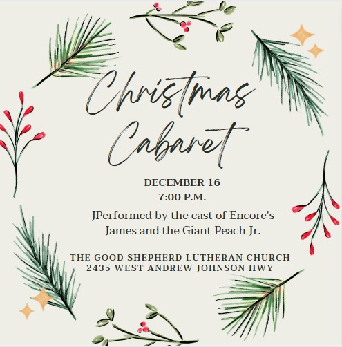ETCplays's tweet photo. Please join us tonight for a Christmas Cabaret and bake sale!  All proceeds will benefit the Encore Young Stars traveling to the Junior Theater Festival in Atlanta, GA in January! https://t.co/s7xdVBFiUV