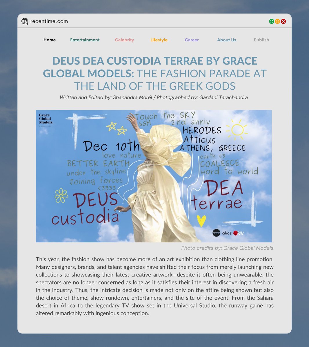 RECENTIAL's tweet photo. ️️

     [ RECENTLY ] 

     DEUS  DEA  CUSTODIA  TERRAE BY
     GRACE GLOBAL MODELS (GGM) IS
     A FASHION  PARADE  AT THE LAND
     OF GREEK GODS

     RECENT  —  Fri,  17 December 2022
     Find the mini article on the following
     thread: 

️️ https://t.co/JCkTgI54Xp