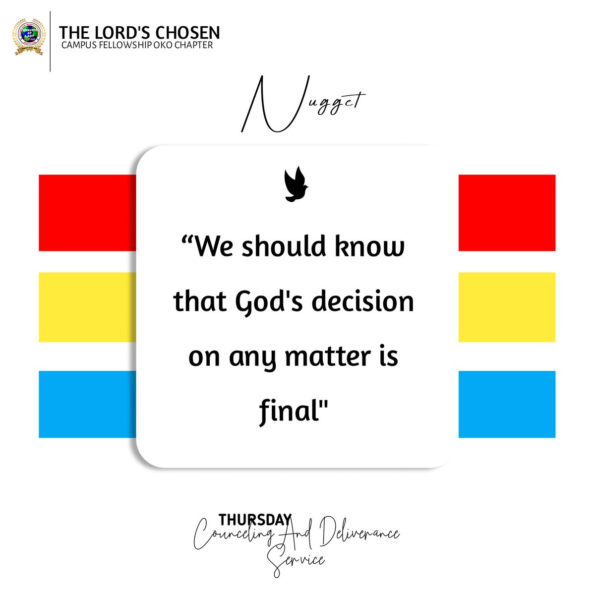 Tlccf_oko's tweet photo. Update on Thursday Counseling And Deliverance Service...
#ChosenPress
#okochapter https://t.co/PfyvnE8ew4
