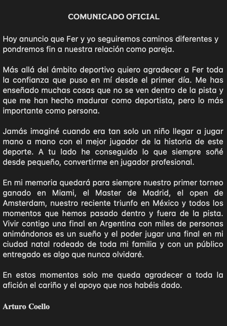 Arturocoello__'s tweet photo. COMUNICADO OFICIAL https://t.co/HHvVdfAFHd