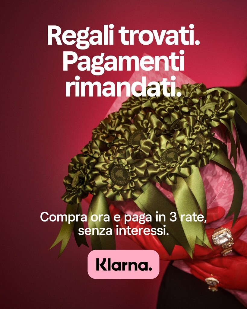 Scottiverdesign's tweet photo. Acquista oggi i tuoi regali e pagali dopo. Grazie alla collaborazione con #klarna, possiamo offrirti opzioni di pagamento flessibili al momento del checkout. Che tu voglia comprare ora e pagare dopo o al ritmo che preferisci, la scelta è tua. Grazie a Kl… https://t.co/wvmUEymOV2 https://t.co/i48KSXO9We