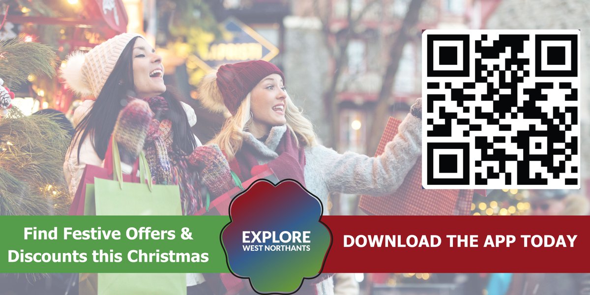 WNorthantsBiz's tweet photo. π We're counting the days to #Christmas in #WestNorthants β€οΈ
π
We've given our #ExploreWN App a festive makeover, with lots of #discounts & #events to enjoy π«
β‘οΈ Download the App today β https://t.co/MQERE7Id5X https://t.co/B1dC8ecTUV