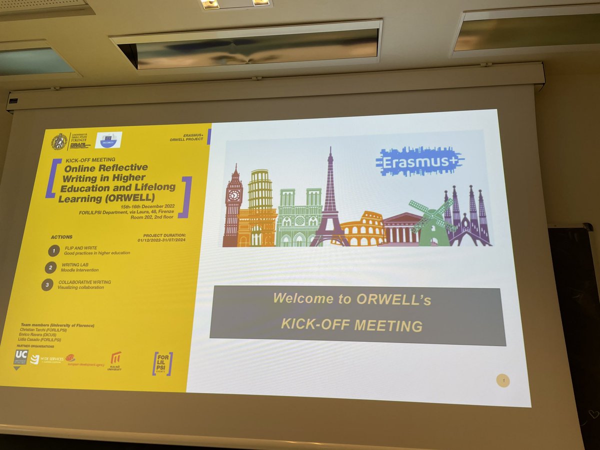 evawb's tweet photo. Creative kick-of meeting in Florence for the #Orwellproject. This is going to be great! More info will come, for sure, when the website is ready. 😀 Thanks for hosting us @christarchi https://t.co/C21txexP32