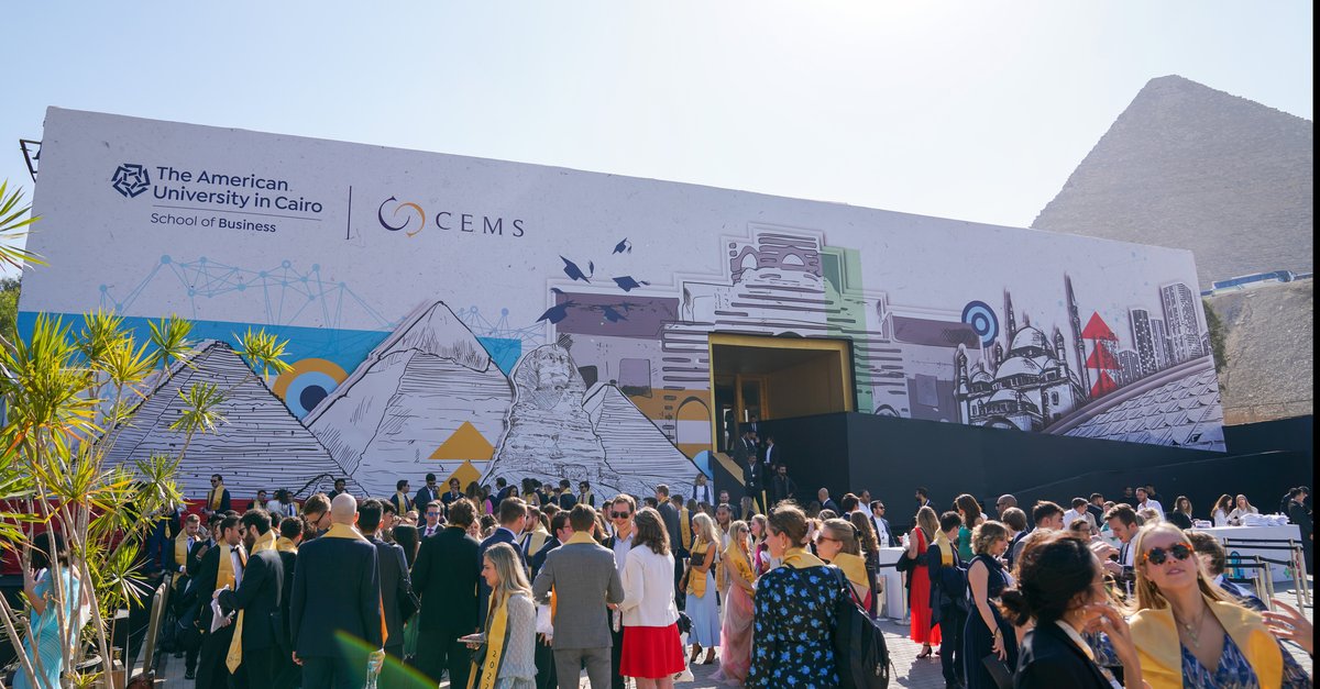 kocgsb's tweet photo. 1.200 graduating students of 78 nationalities from 34 top business schools around the world gathered together for the CEMS Graduation Ceremony at the Pyramids of Giza, Cairo.

Congratulations to all CEMS graduates!

#CEMSGraduation22 #CEMS #CEMSMIM https://t.co/ruVw8BCYJg