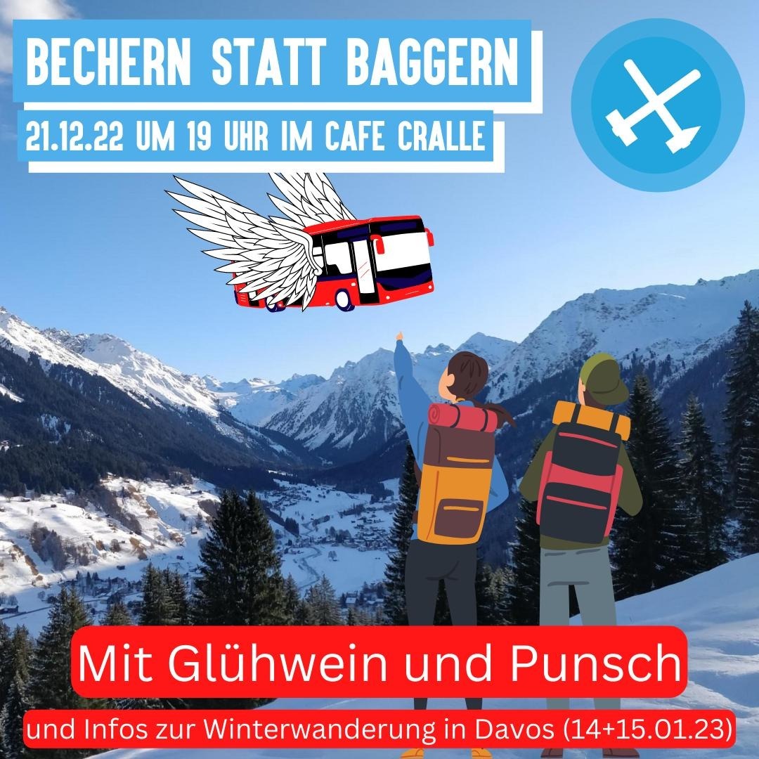 EG_Berlin's tweet image. BECHERN STATT BAGGERN von Ende Gelände Berlin: 
Glühwein, Punsch &amp;amp; Winterwanderung am 21.12 ❤️🖤 #b2112

Der EG Soli Kneipen Tresen, diesmal zum Thema #Winterwanderung gegen das World Economic Forum (WEF) in Davos
✊🏼✊🏾✊🏿✊
#WorldEconomicFailure
#SystemchangeNotClimatechange
1/5