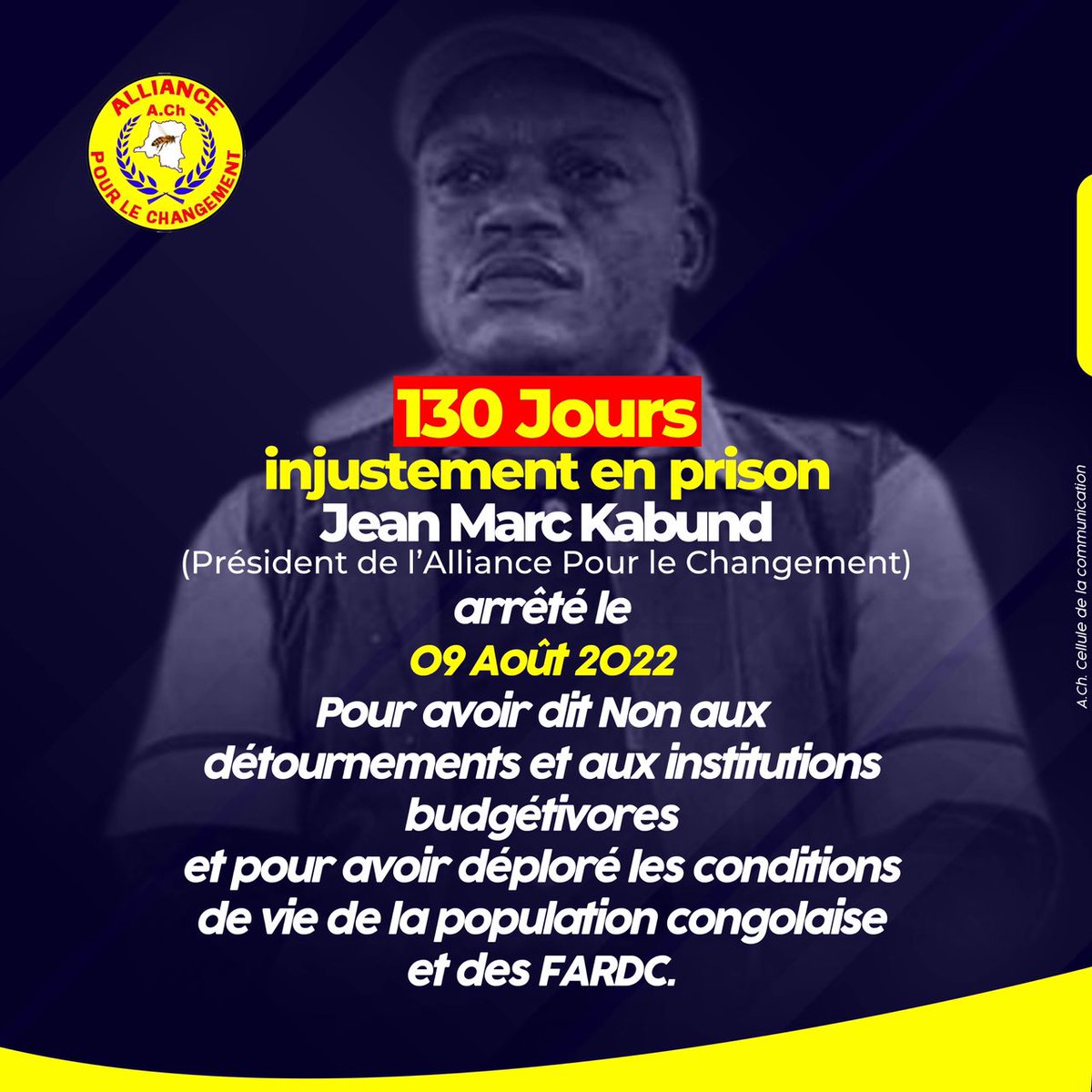 pour_changement's tweet photo. Jean-Marc Kabund, 130 jours dans la geôle https://t.co/sFMcZoPVnr