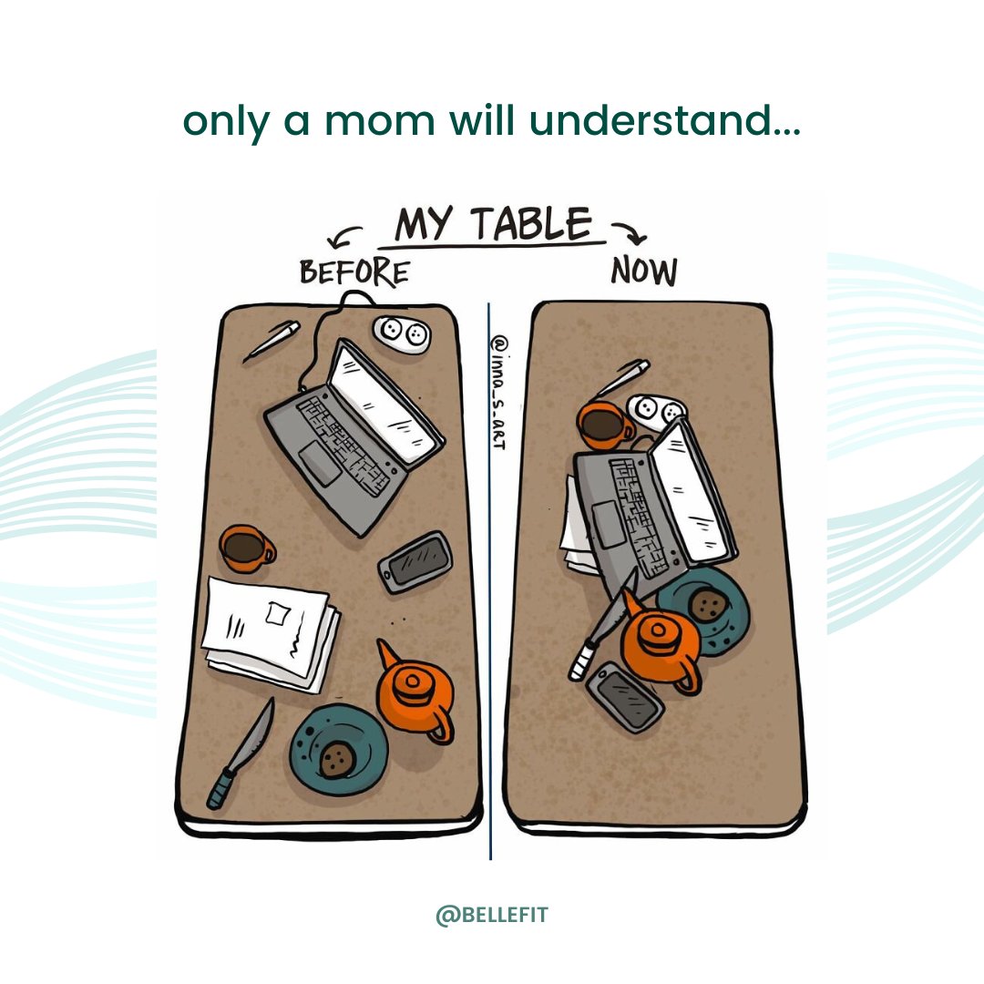 Bellefit's tweet photo. Before baby vs. After baby 😅 #momlife #momthings
Drop a ❤️ if you are a #mom. Tag a mom.

#bellefit #momhumor #mothering #momsofig #fun #funny #humor #mommemes #wearepostpartum https://t.co/RYGFac6mMJ