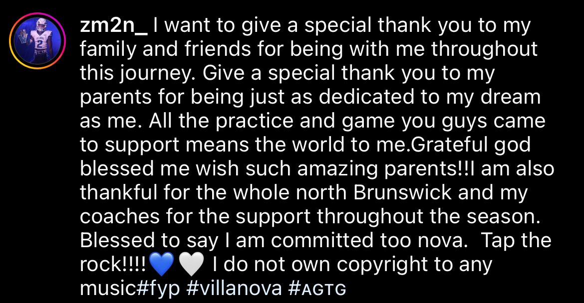 zahmirdawud's tweet photo. Blessed to be committed to @NovaFootball https://t.co/ng0nPZyyfh