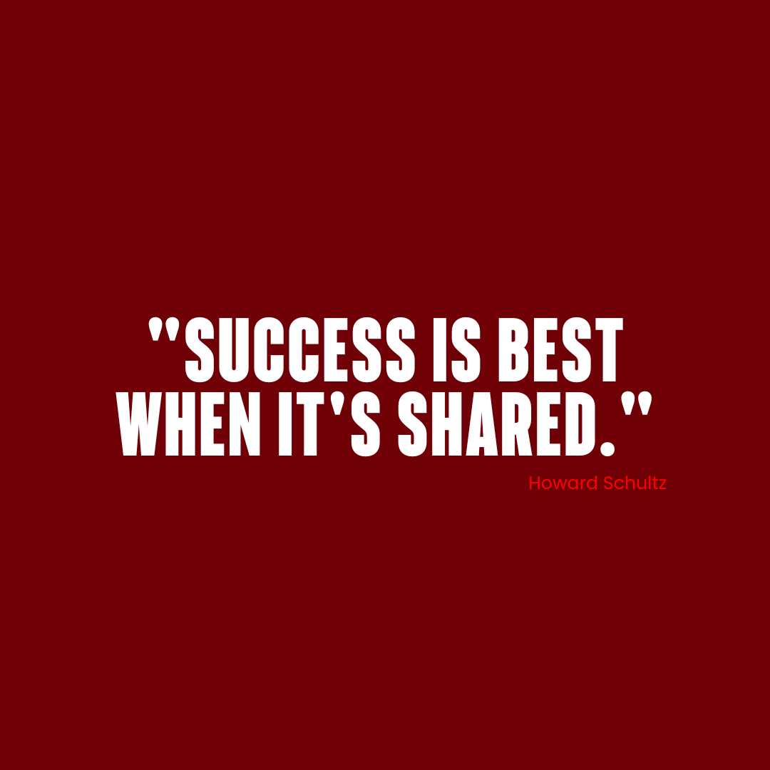 Friday Food for Thought - "Success is best when it's shared." - Howard Schultz. At Cedar Dean, we believe in the Win Win Win, which is why it is one of our core #values. We focus on our clients’ desired outcomes and will do our utmost to make their objectives a reality.