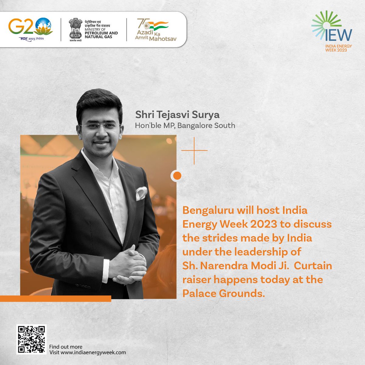 Tejasvi_Surya's tweet photo. Proud moment as Bengaluru is all set to host #IndiaEnergyWeek2023 in February next year

India has emerged as global powerhouse in energy transition under the leadership of PM Sri @narendramodi Ji

Curtain raiser at Palace Grounds in Bengaluru today has set the ball rolling.

1/3 https://t.co/WJSL7LWxRk