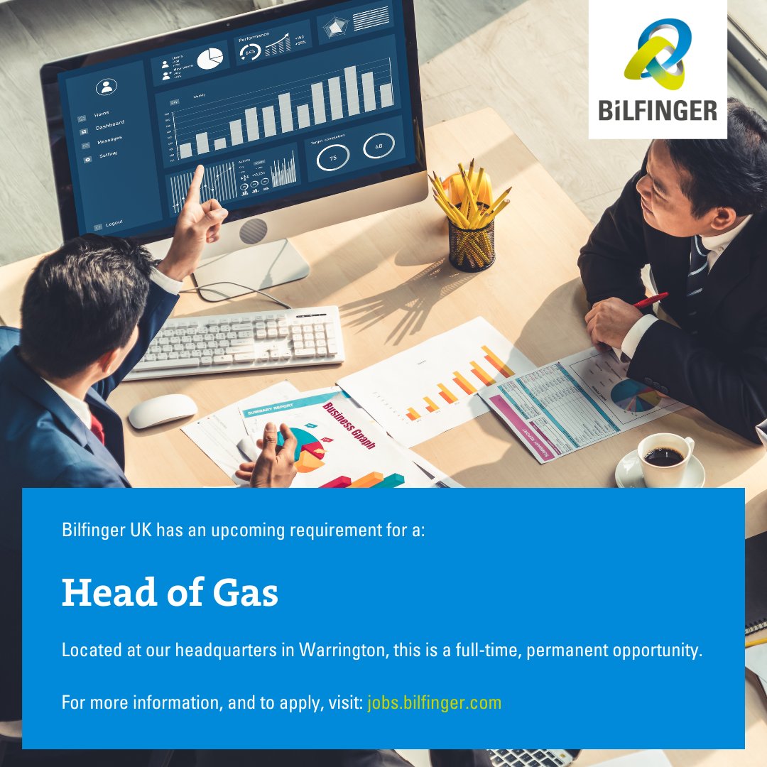 📢 Recruiting – Head of Gas

Focusing on our upcoming works, we require a Head of Gas on a full-time, permanent basis at our headquarters in Warrington.

➡️ Apply here: ow.ly/A79J50LZheg

#JoinTeamBilfinger #Recruiting #Gas