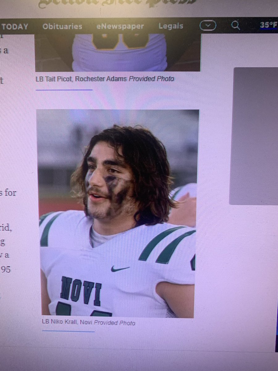 Novi Football (@novifootball) on Twitter photo Congratulations to <a href="/NikoKrall44/">Niko Krall</a> for being named 1st team All North by the <a href="/freep/">Detroit Free Press</a> tremendous honor for an amazing player and terrific young man. Thanks for representing our program so well over the years. #NoviPride Congratulations to <a href="/NikoKrall44/">Niko Krall</a> for being named 1st team All North by the <a href="/freep/">Detroit Free Press</a> tremendous honor for an amazing player and terrific young man. Thanks for representing our program so well over the years. #NoviPride