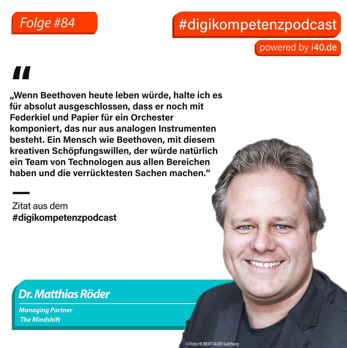 i40zentrum's tweet image. #OUTNOW: KI schwitzt nicht - Die Vollendung der Beethoven Sinfonie im #digikompetenzpodcast mit @SedaRoeder, @matthiasroder und @walterwerzowa im Gespräch mit @PhilippRamin und @AnneKoark über Künstliche Intelligenz und Musik. #Beethoven #robbiewilliams #inspiration #kreativität