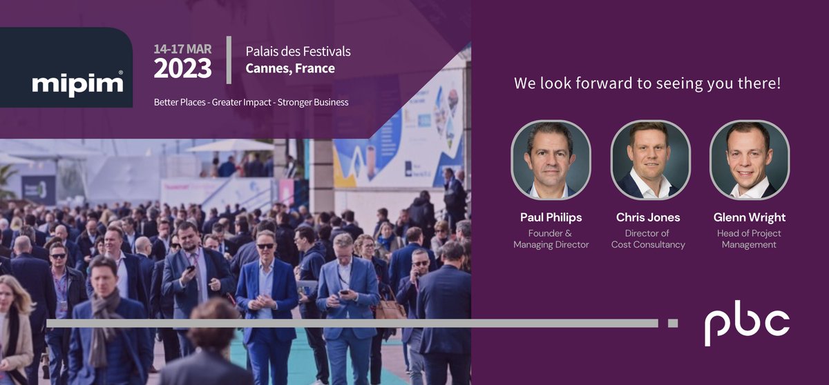 PandBC_UK's tweet photo. We’re looking forward to heading back to Cannes next March for MIPIM 2023.
If you and your colleagues are attending and would like to get a meeting in the diary, please get in touch.
#MIPIM2023 #commercialproperty #realestate #networking #construction #property #propertyevents https://t.co/YxryM5KPsv