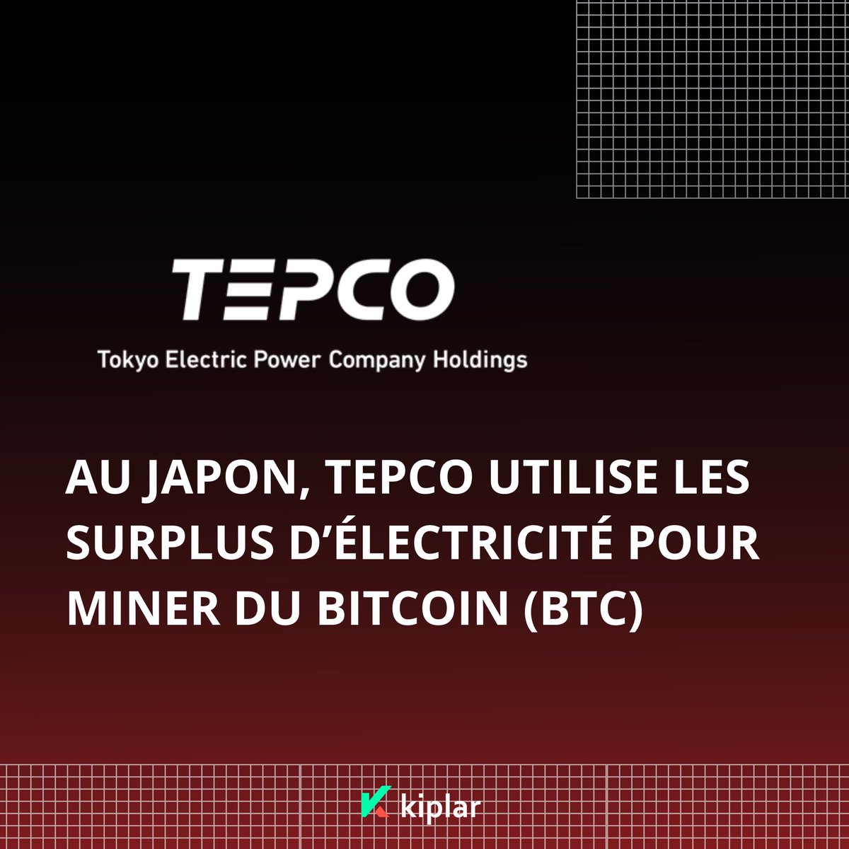 #TEPCO, le plus grand producteur d’électricité du #Japon, a lancé un projet pilote pour miner du #Bitcoin (#BTC) à partir de surplus d’électricité issus d’énergies renouvelables.

#bitcoins #bitcoinprice #bitcoinnews #cryptocurrency #crypto #cryptocurrencies #cryptonews
