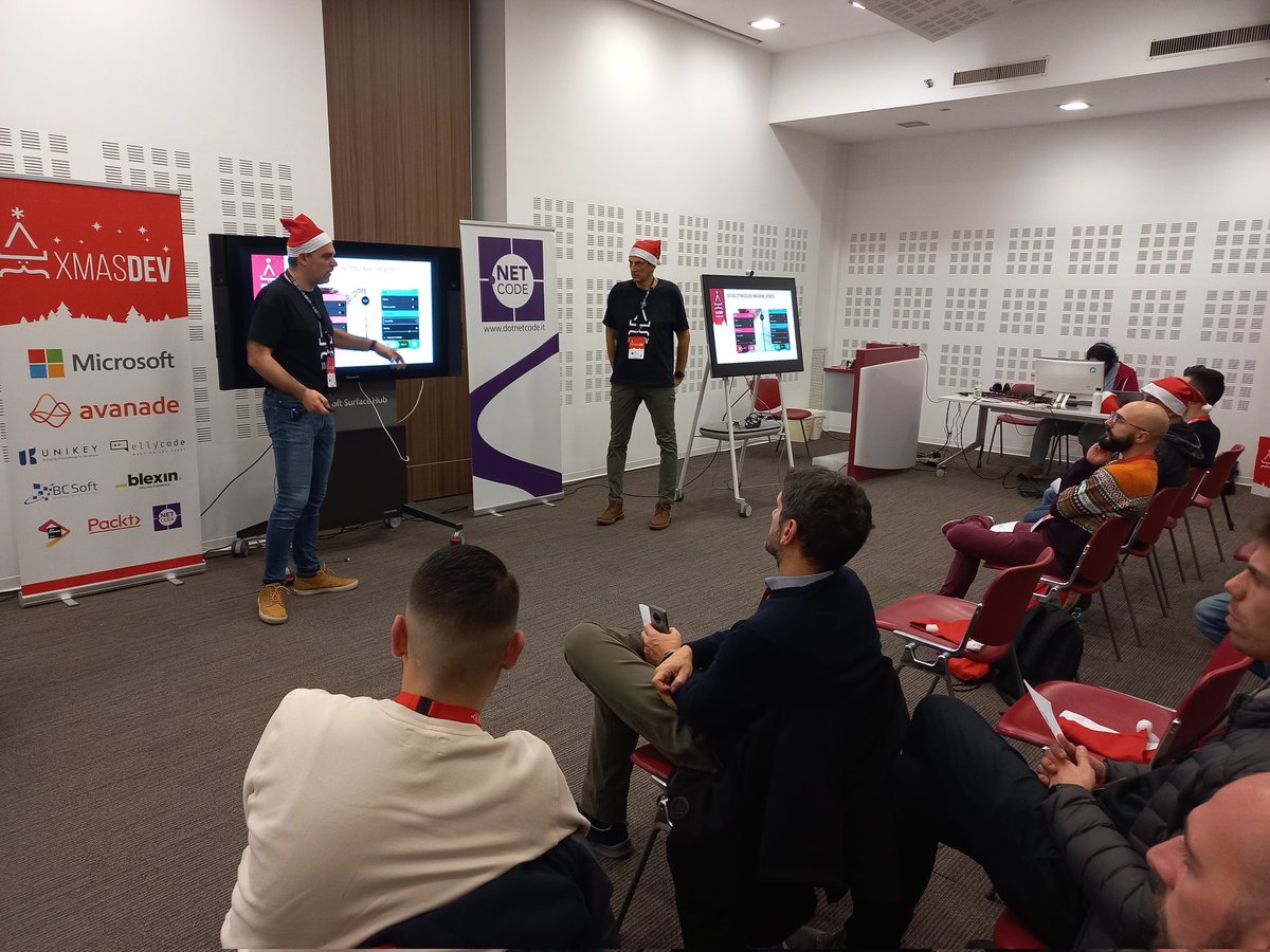 <a href="/aacerbis/">Alberto Acerbis</a> e Stefano Maffeis at stage at #xmasdev