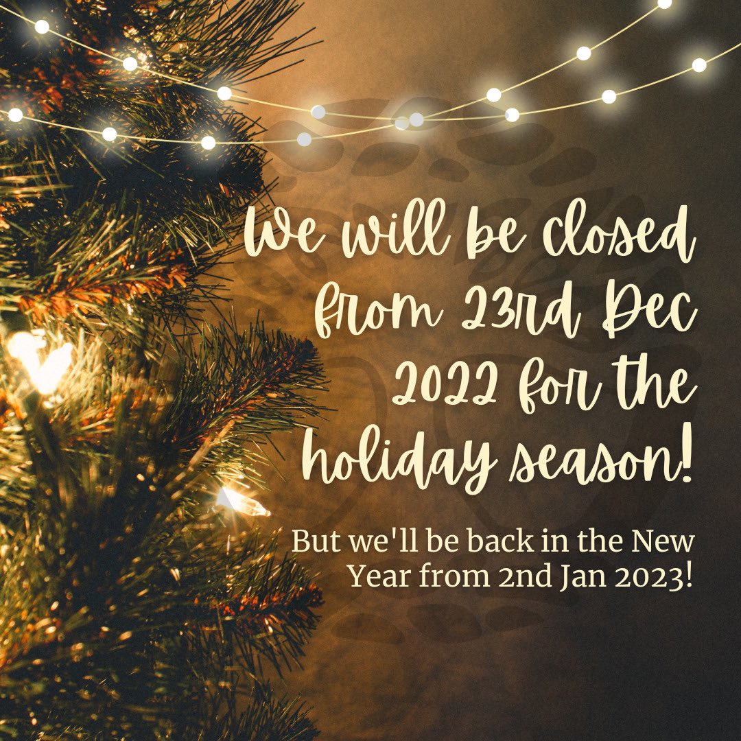 We will be closed from next Friday (23rd December 2022) for the festive period to give our team a much deserved break! 🎄

If you are still in need of last minute holiday gifts, there’s still time to get Kombucha, Cordials or our new Herbal Elderberry Elixirs! 🌿

#kombucha