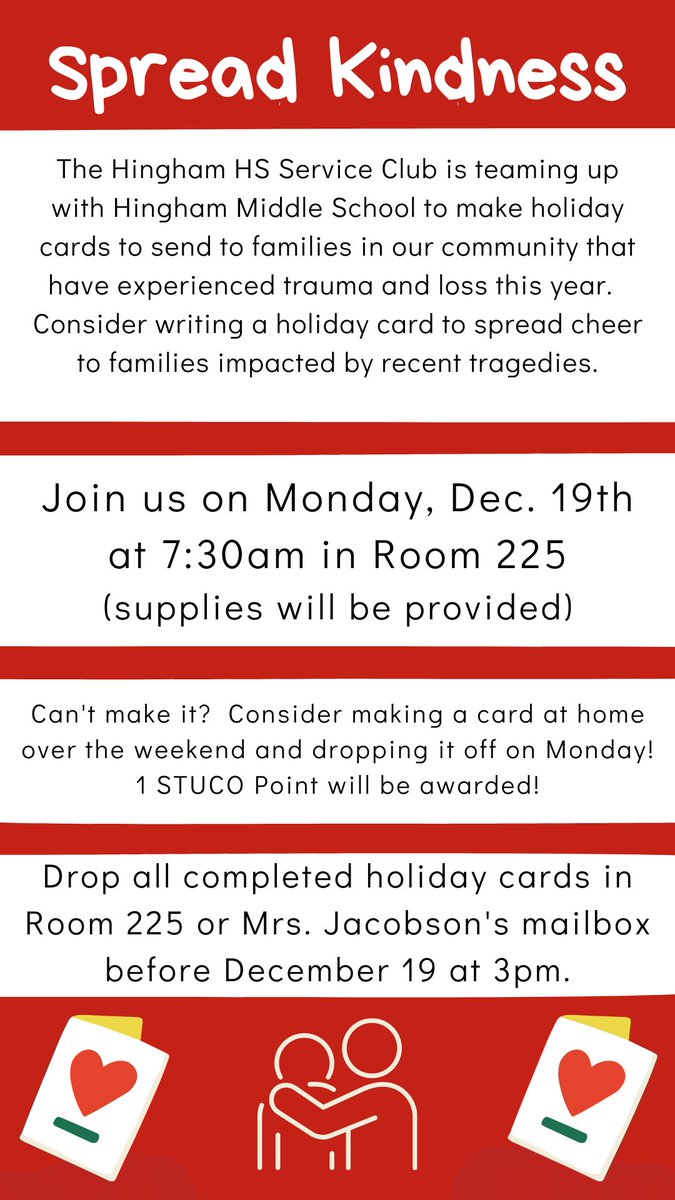 rswansonhingham's tweet photo. Here's a great way to make a positive difference while boosting your own holiday spirit at the same time. The HHS Service Club is VERY good at delivering opportunities like this one! https://t.co/UV1UaAwWuK