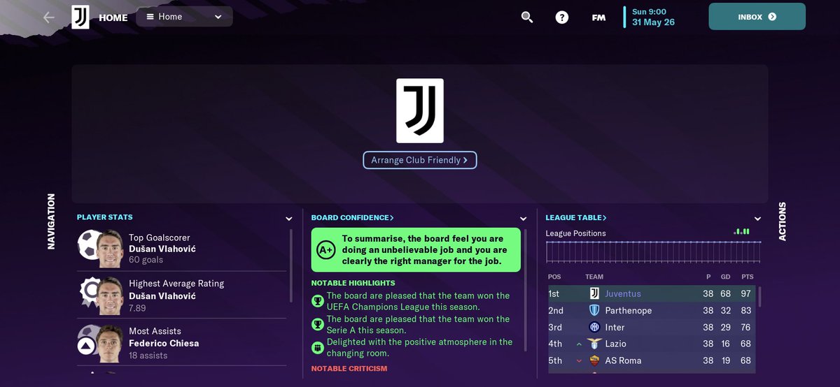 _davyben's tweet photo. I’ll never forgive Vlahovic for ditching my ass after a very stellar season just coz I refused to sell🥲🥲. But so far #FootballManagerTouch has been pretty decent. A few things can be improved on but it’s addictive. #FM23 #FMTouch https://t.co/1k13n7kuf9