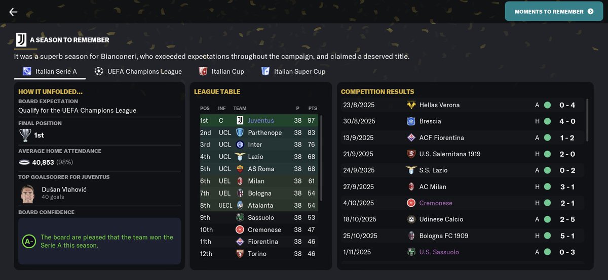 _davyben's tweet photo. I’ll never forgive Vlahovic for ditching my ass after a very stellar season just coz I refused to sell🥲🥲. But so far #FootballManagerTouch has been pretty decent. A few things can be improved on but it’s addictive. #FM23 #FMTouch https://t.co/1k13n7kuf9