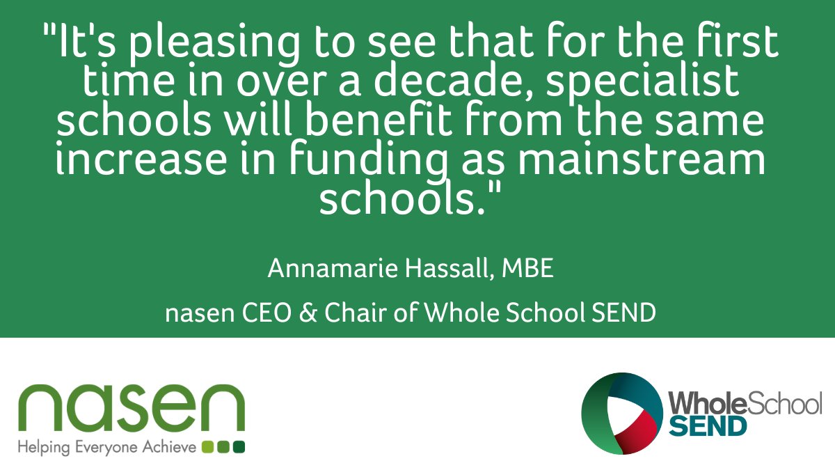 Read <a href="/nasen_org/">nasen</a>'s response to the funding allocation for local authorities, confirmed in today's Autumn Statement:   ow.ly/JYKL50M5sAk