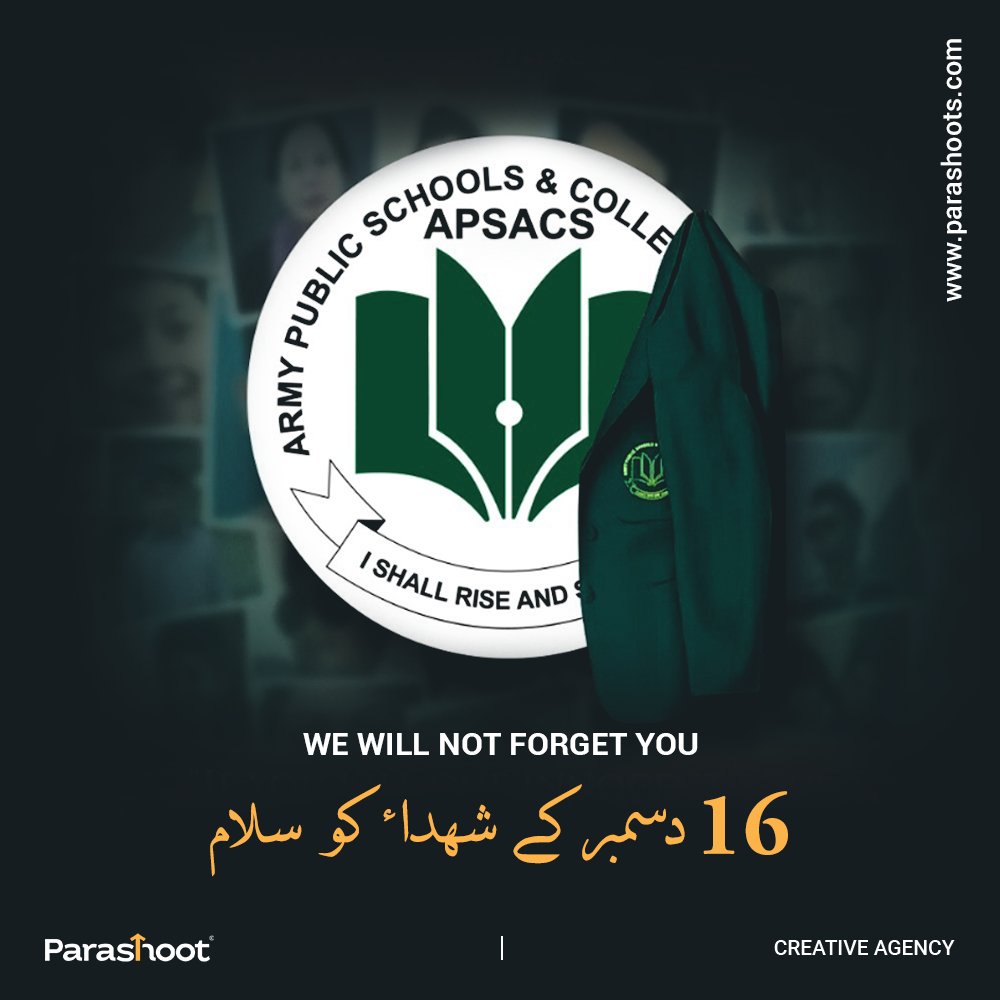 Parashoot_s's tweet photo. 16 December 2014,

We will never forget this tragic day, even if many years will pass. They will always be regarded as the APS students with the most courage.

#Parashootstudios #16december2014 #aps #martyrs #apsschool #tribute https://t.co/tP7HiGvKTe