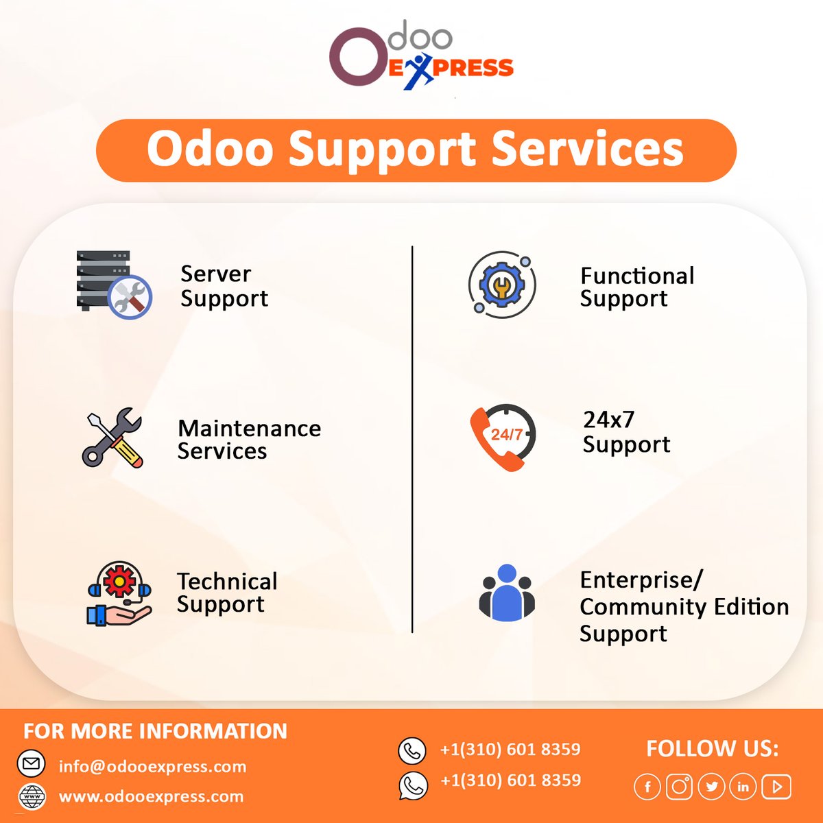 odoo_express's tweet image. Odoo ERP support and maintenance service to its clients to resolve any type of issue.
Know More Visit: rebrand.ly/vkeznbr
Call and WhatsApp: +1(310)601-8359
.
#Odoosupport #odoosupportservices #odoofunctionalsupport #odoo #odooexpress